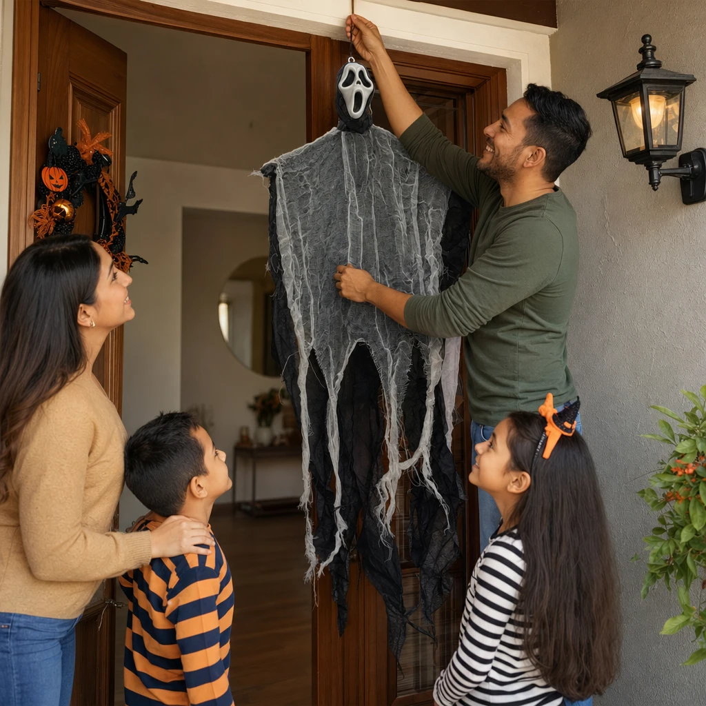 Fantasma decorativo halloween en uso